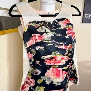 D&G Pink, Navy & Ivory Floral Sheath Dress